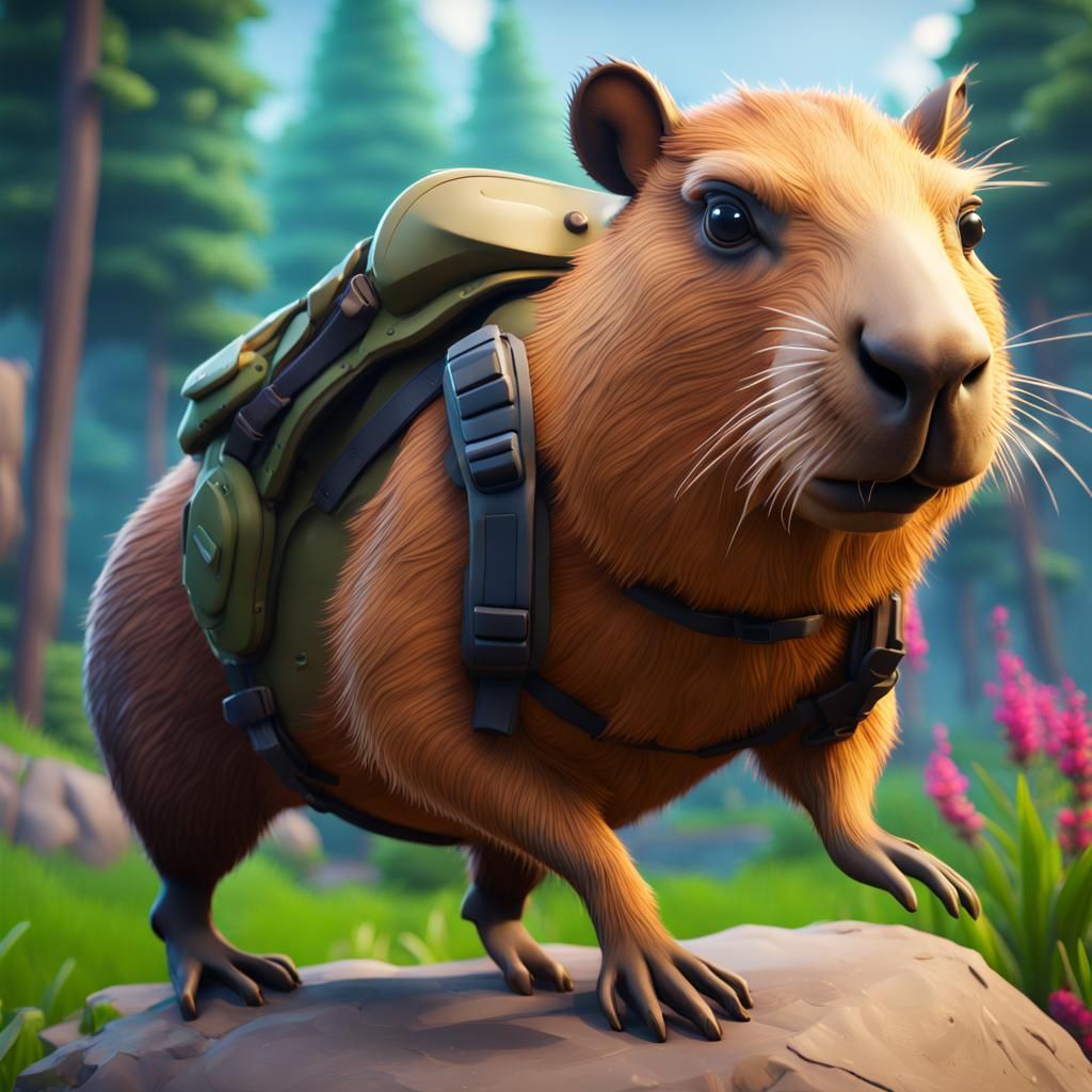 Fortnite Capybara Character: Detailed Matte Painting