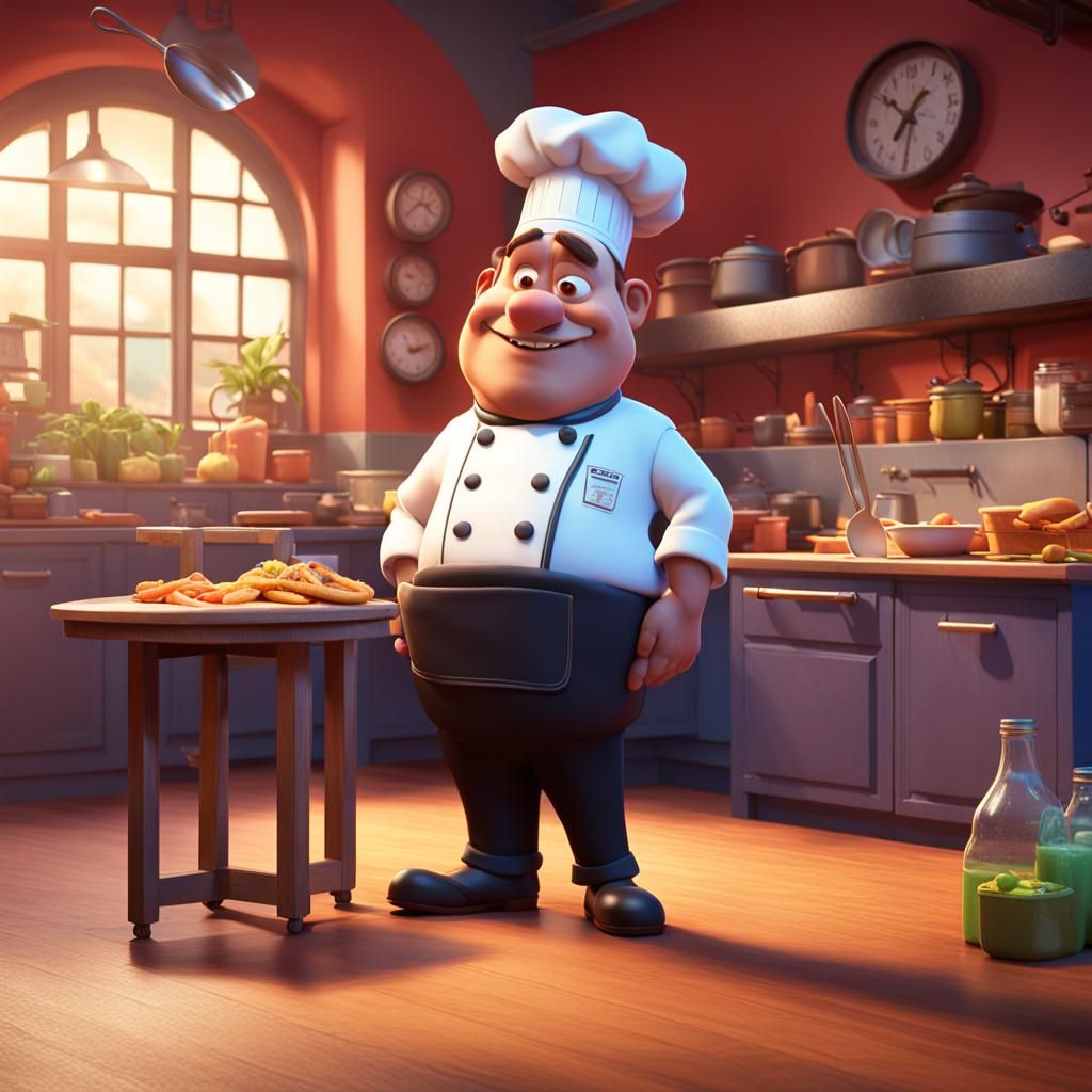 Chef in Pixar Style 3D Digital Art