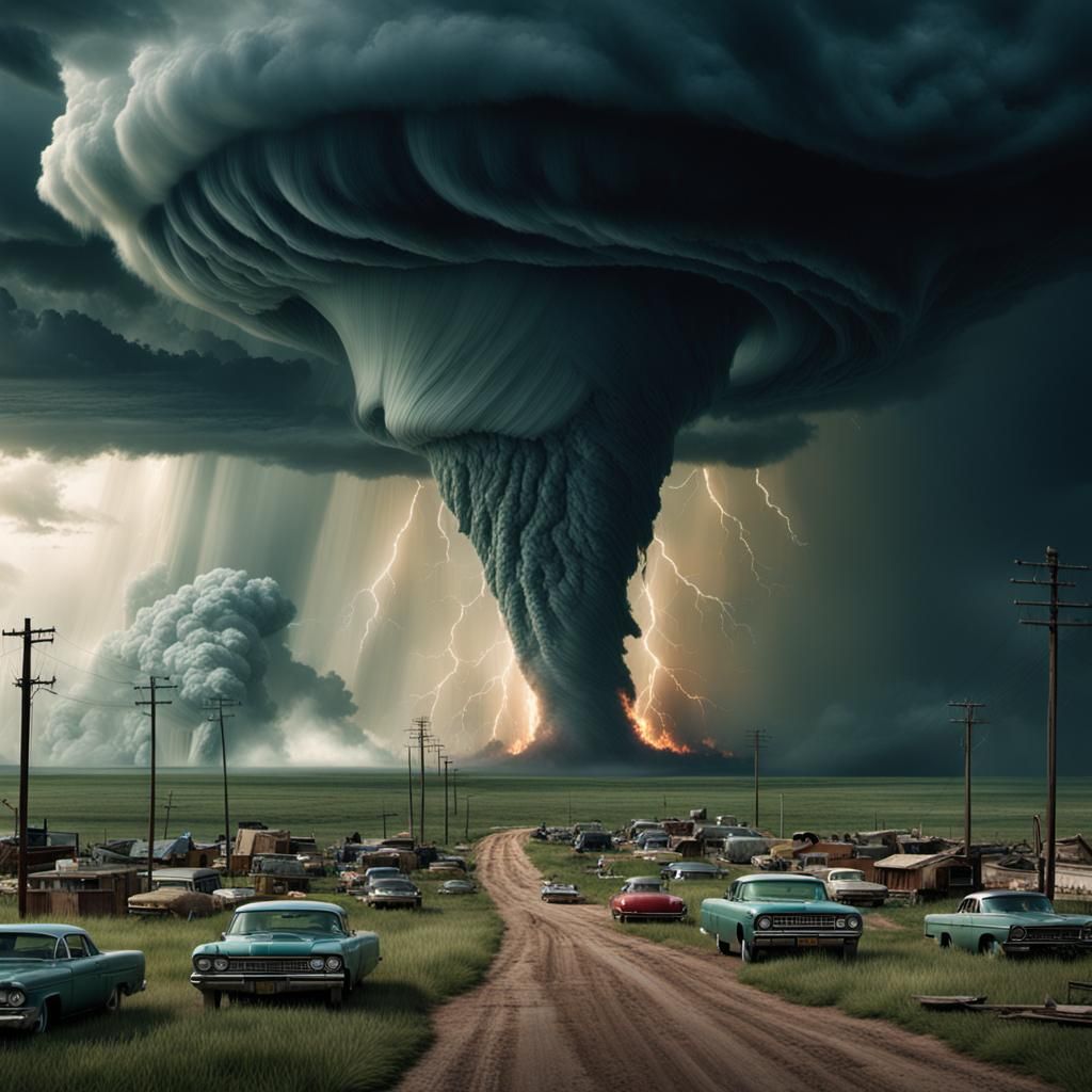 Dramatic Digital Painting of Tornado Alley, USA