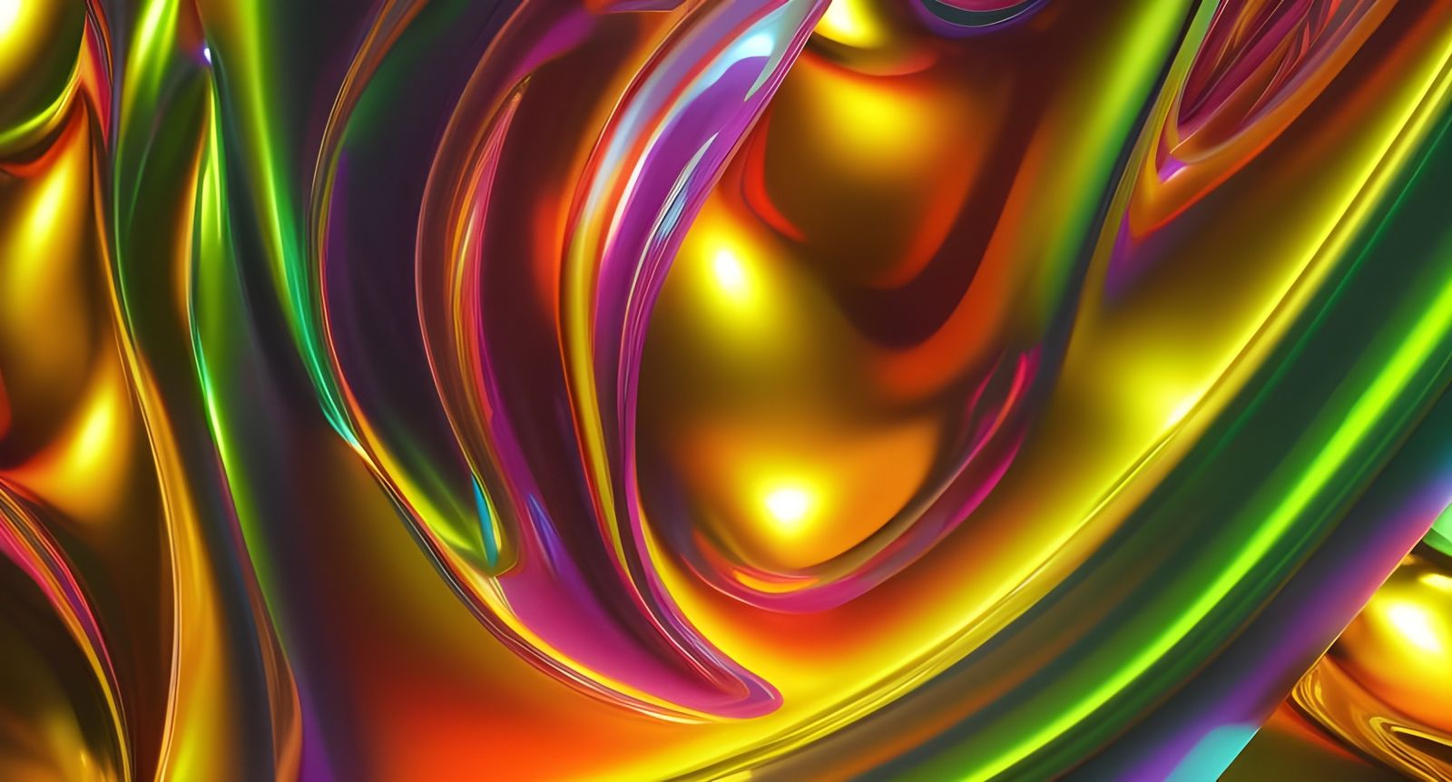 Abstract Liquid Metal in Cyberpunk Style