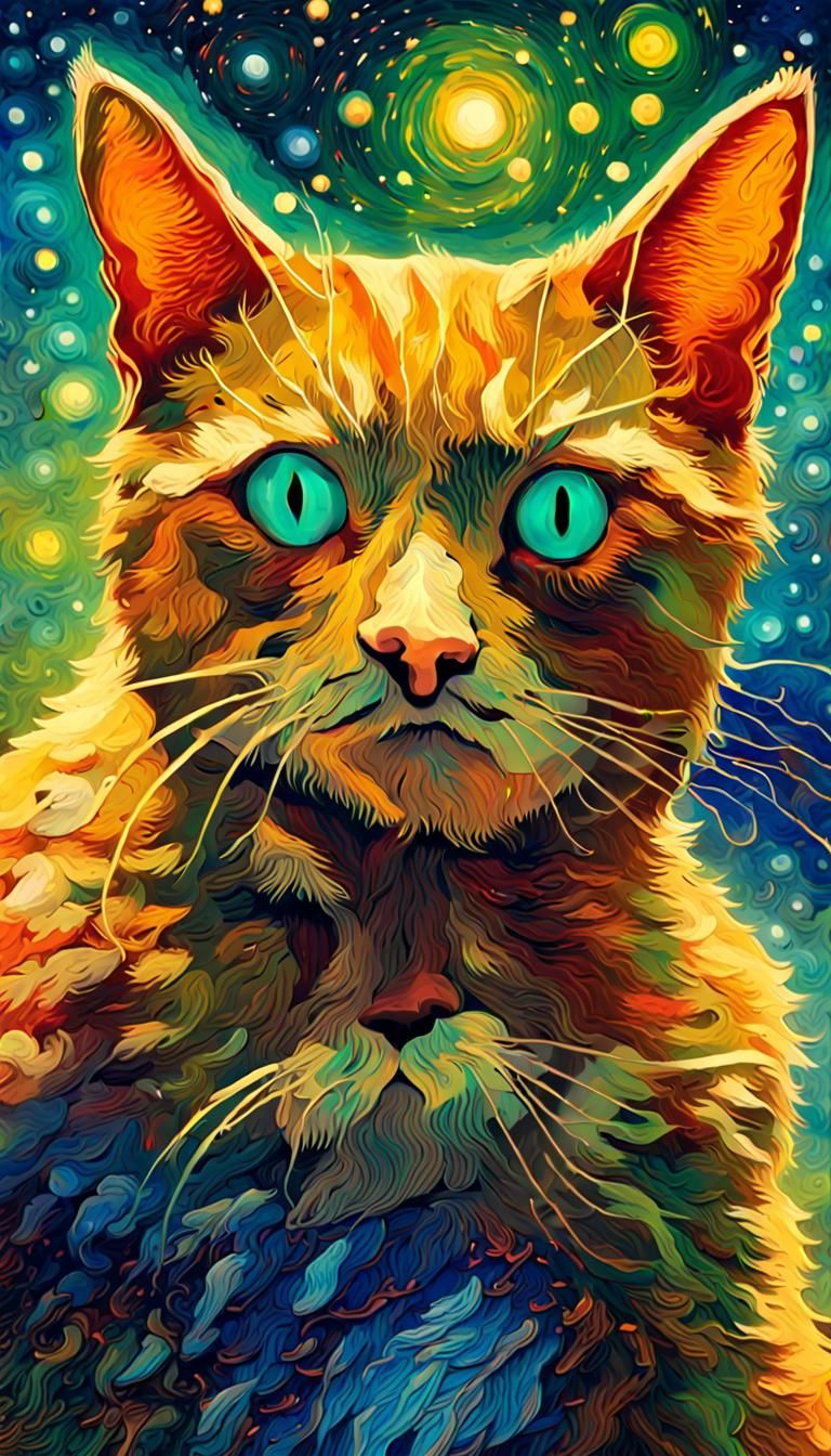 Van Gogh Nebula Painting: Cosmic Colors