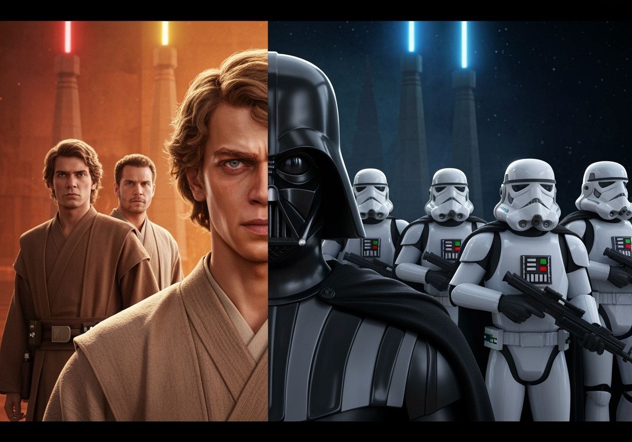 Jedi Knight Split Image in Gothic Spacecore Style