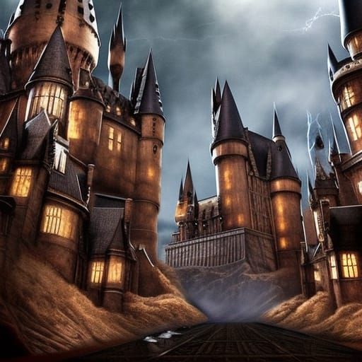 Epic Hogwarts Digital Matte Painting