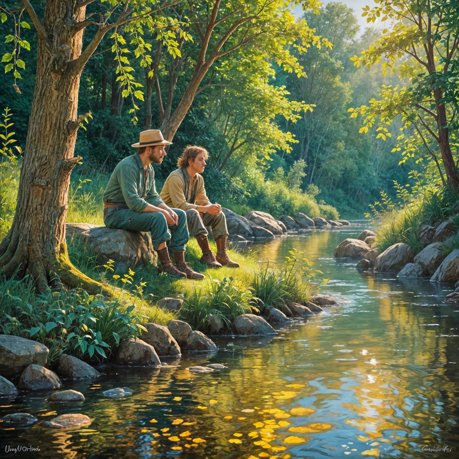 Goldberry and Tom Bombadil in the Forest