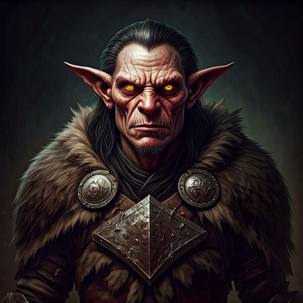 Dark Fantasy Hobgoblin Warrior in Medieval Armor