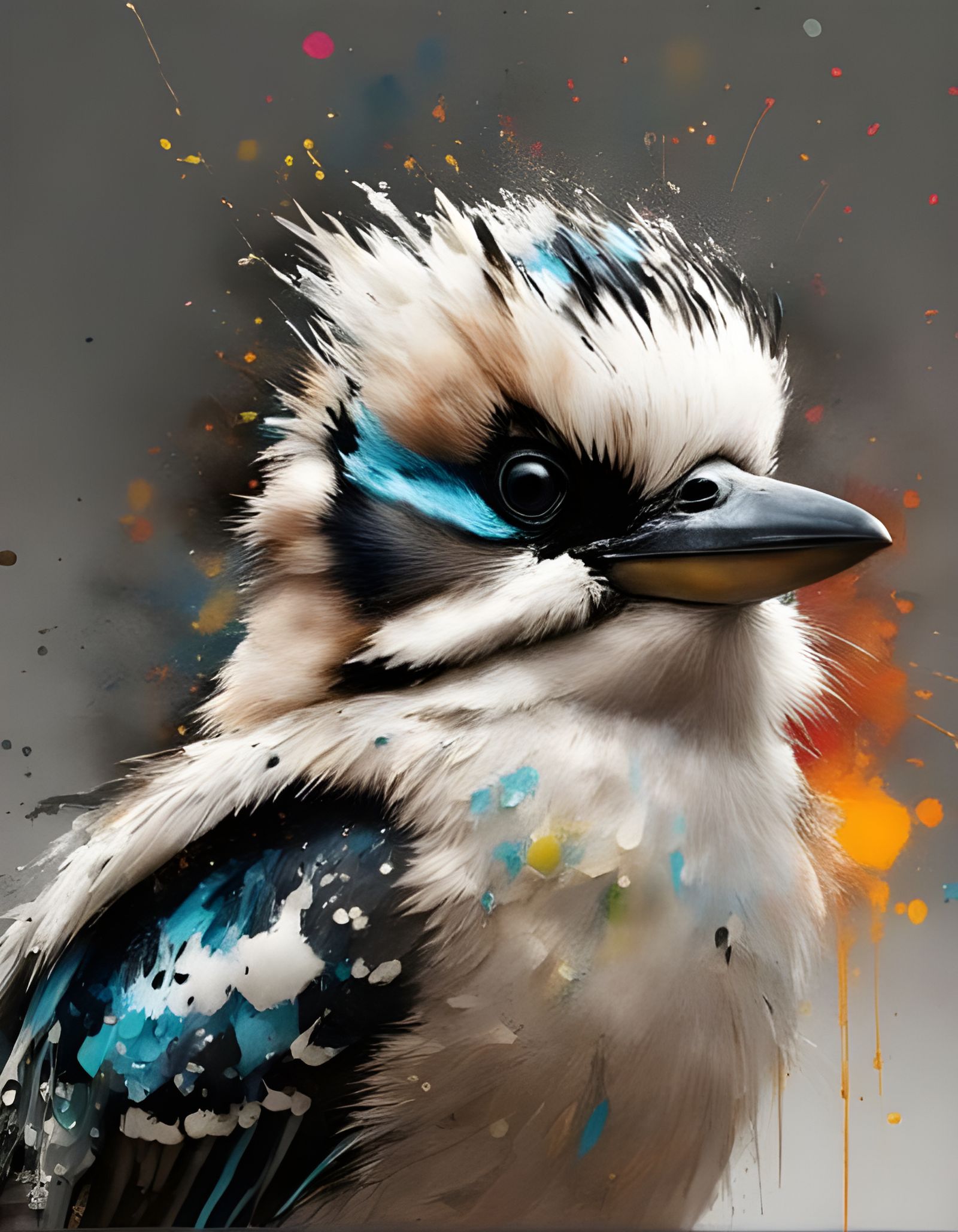 Striking White Kookaburra Portrait
