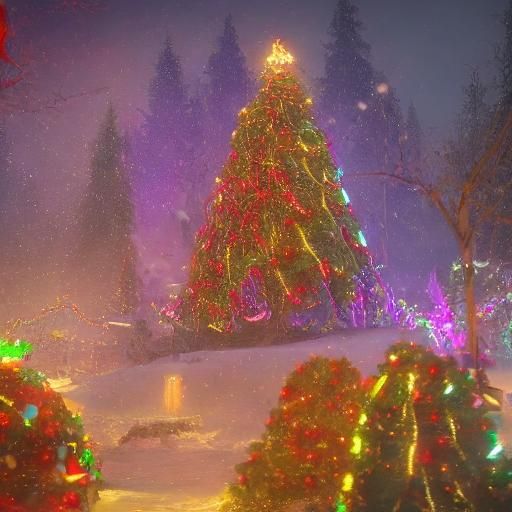 Christmas Eve Celebration with Colorful Lights