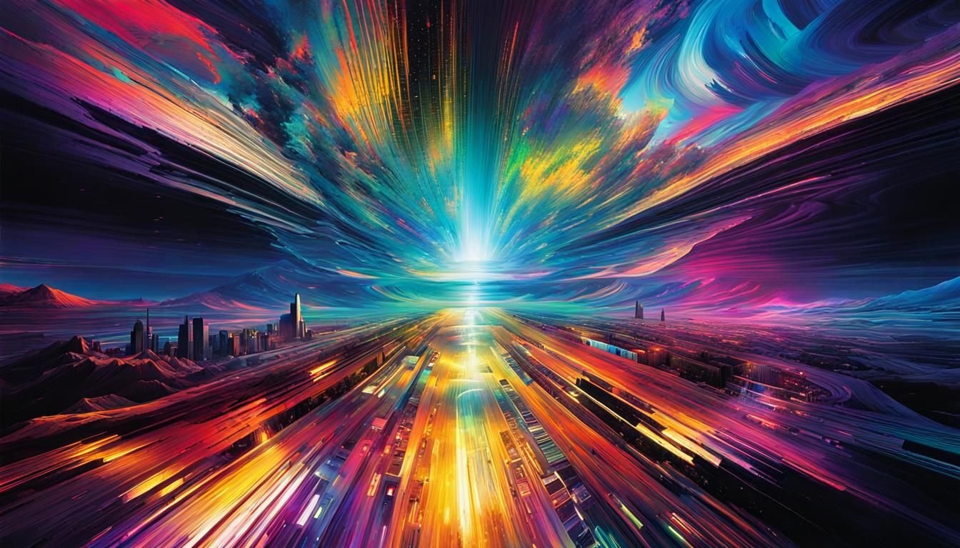 Glitch Art Techno Mage in Futuristic Sci-Fi