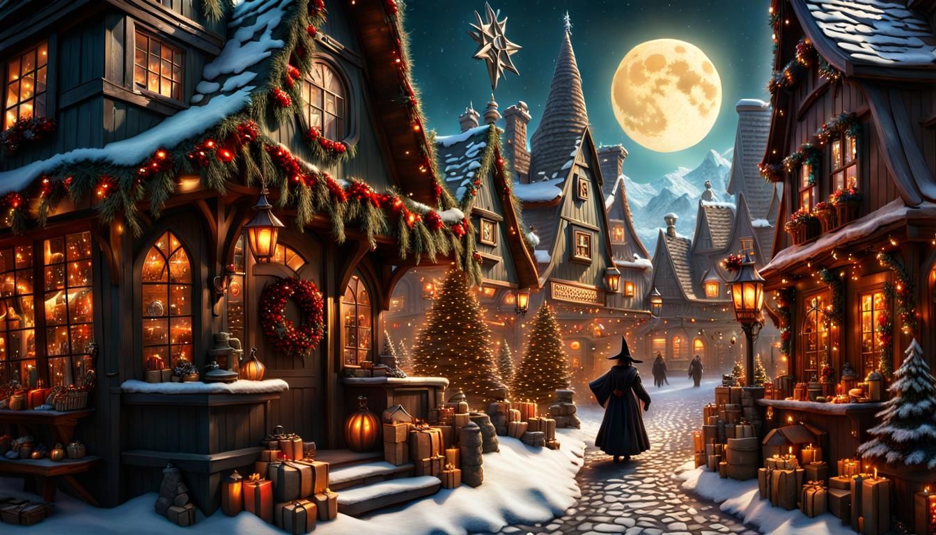 The Witches of Hor Morgan decorate their town to draw in the Christmas revelers