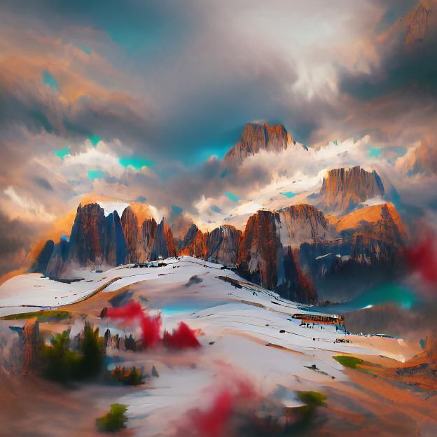 Majestic Dolomites Mountain Range in Italy