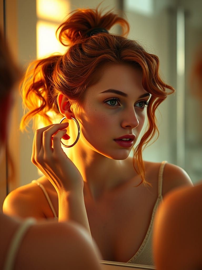 Portrait of a Young Irish Woman in Golden Light