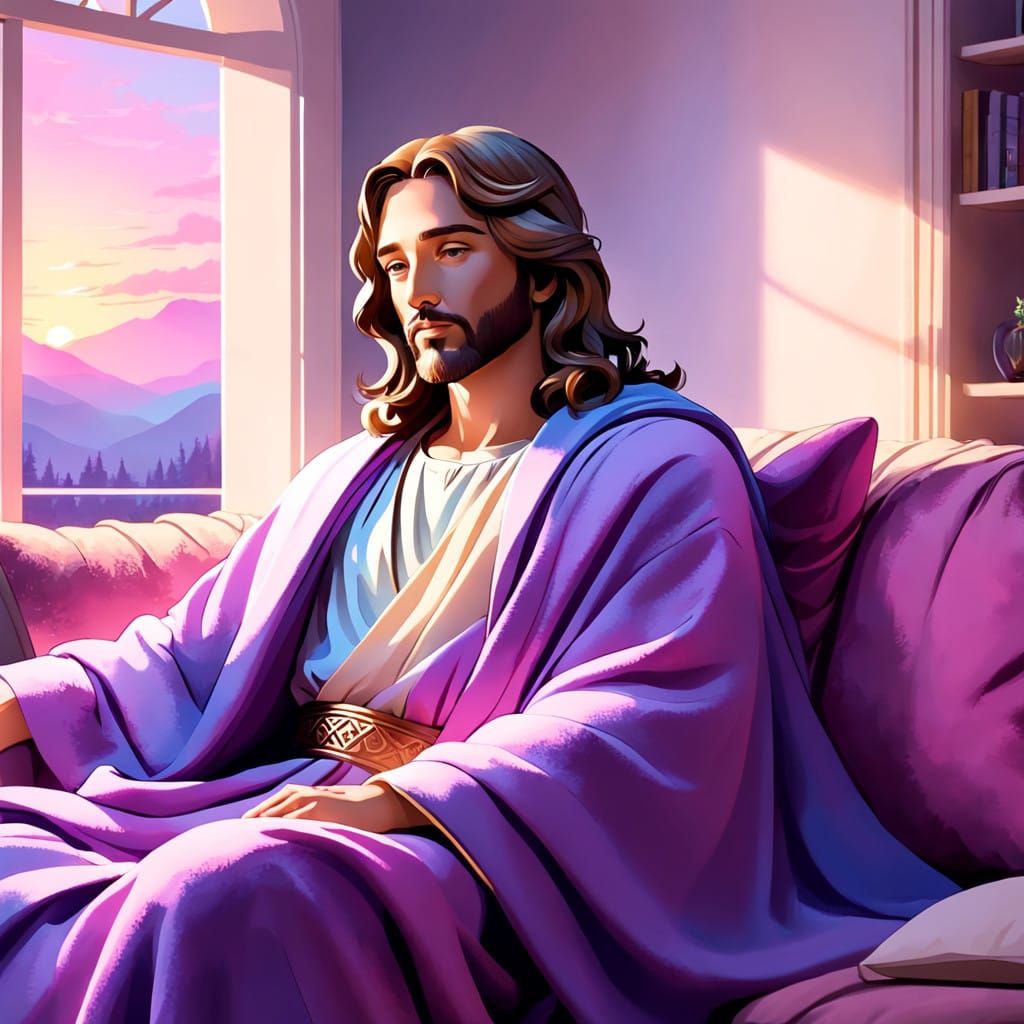 Cozy Jesus in Whimsical Bedroom Sanctuary