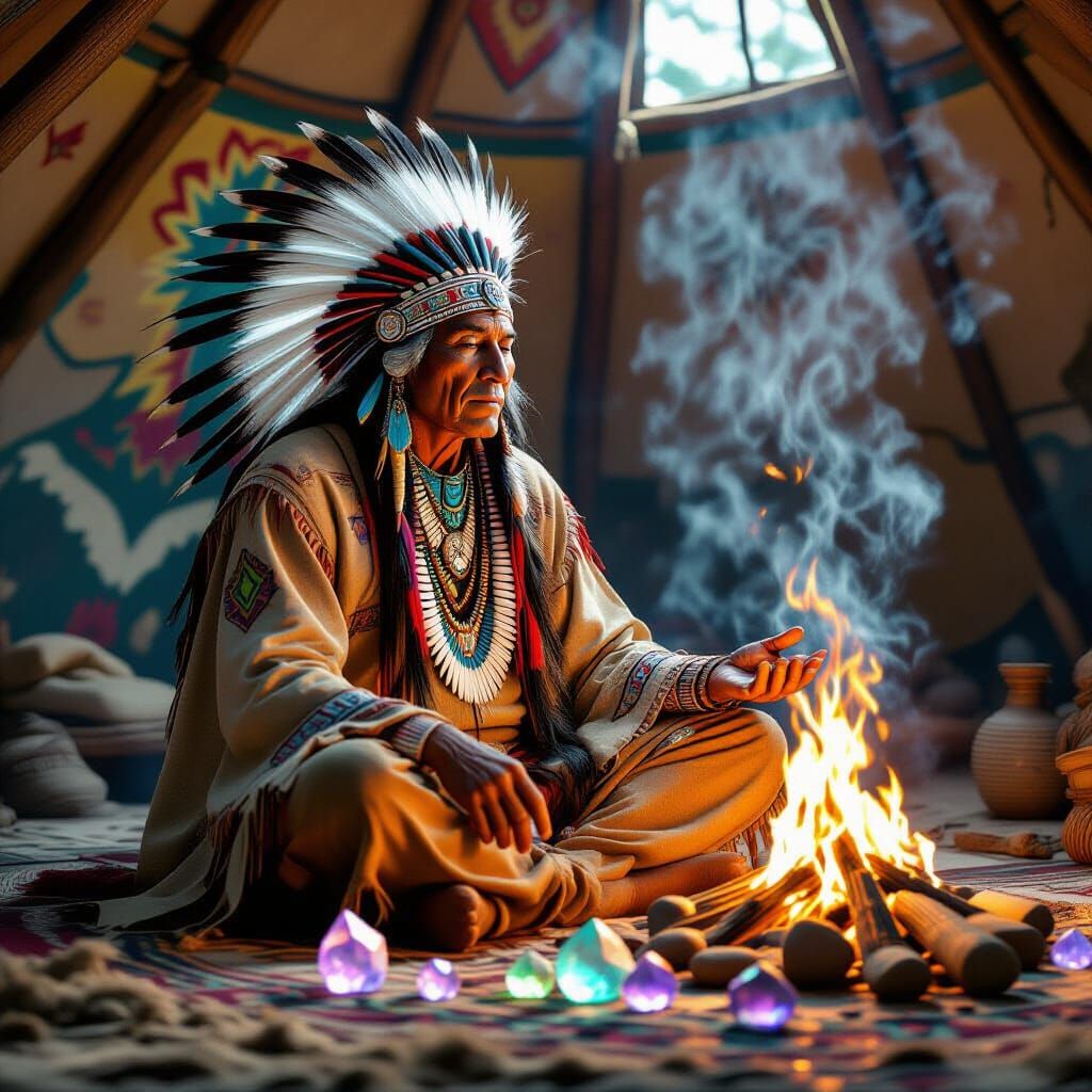 Mystic Shaman Meditation with Psychedelic Lighting