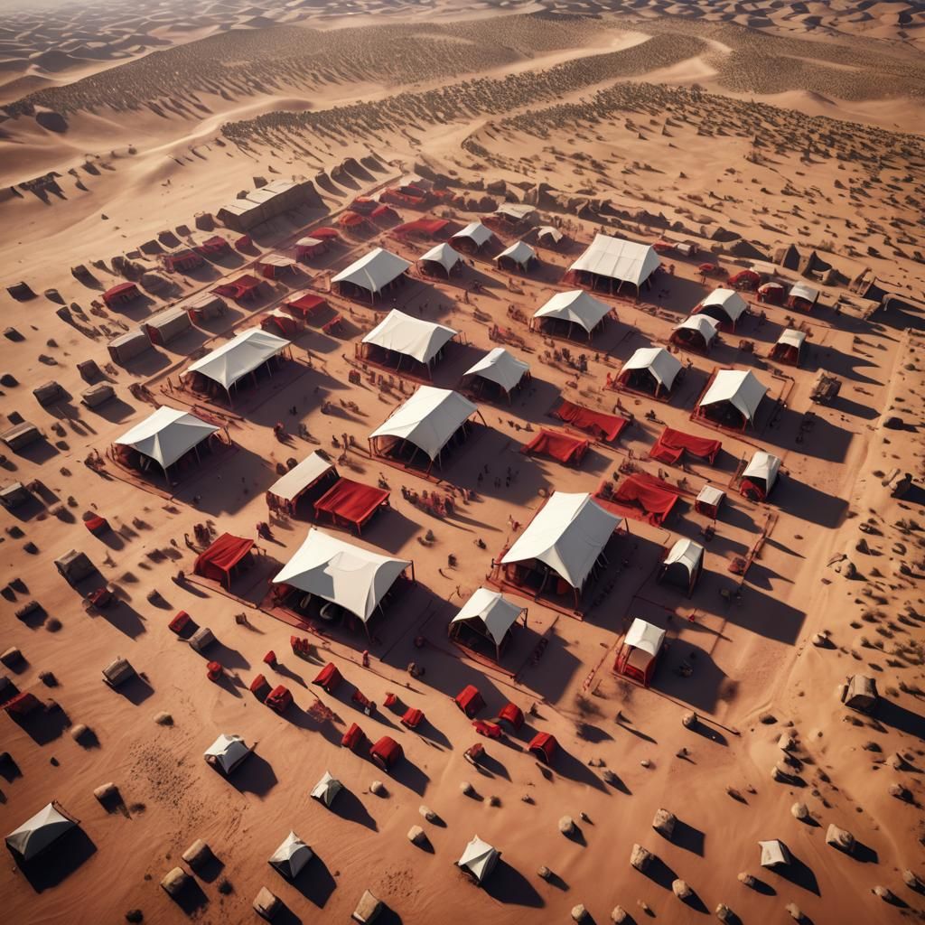 Israelites' Desert Camp with Tabernacle: 3D Render