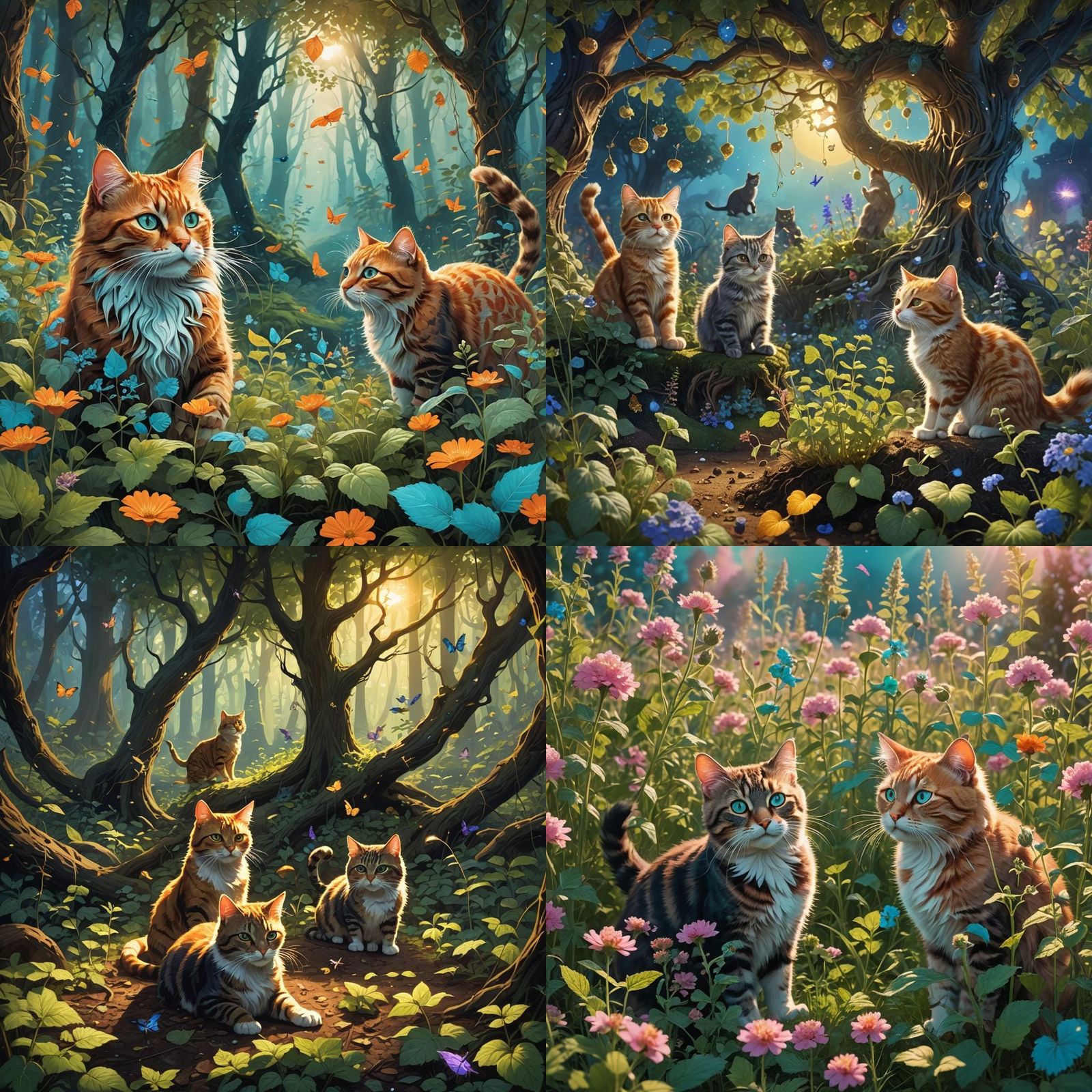 Cats Playing: Detailed Matte Painting in Unreal Engine