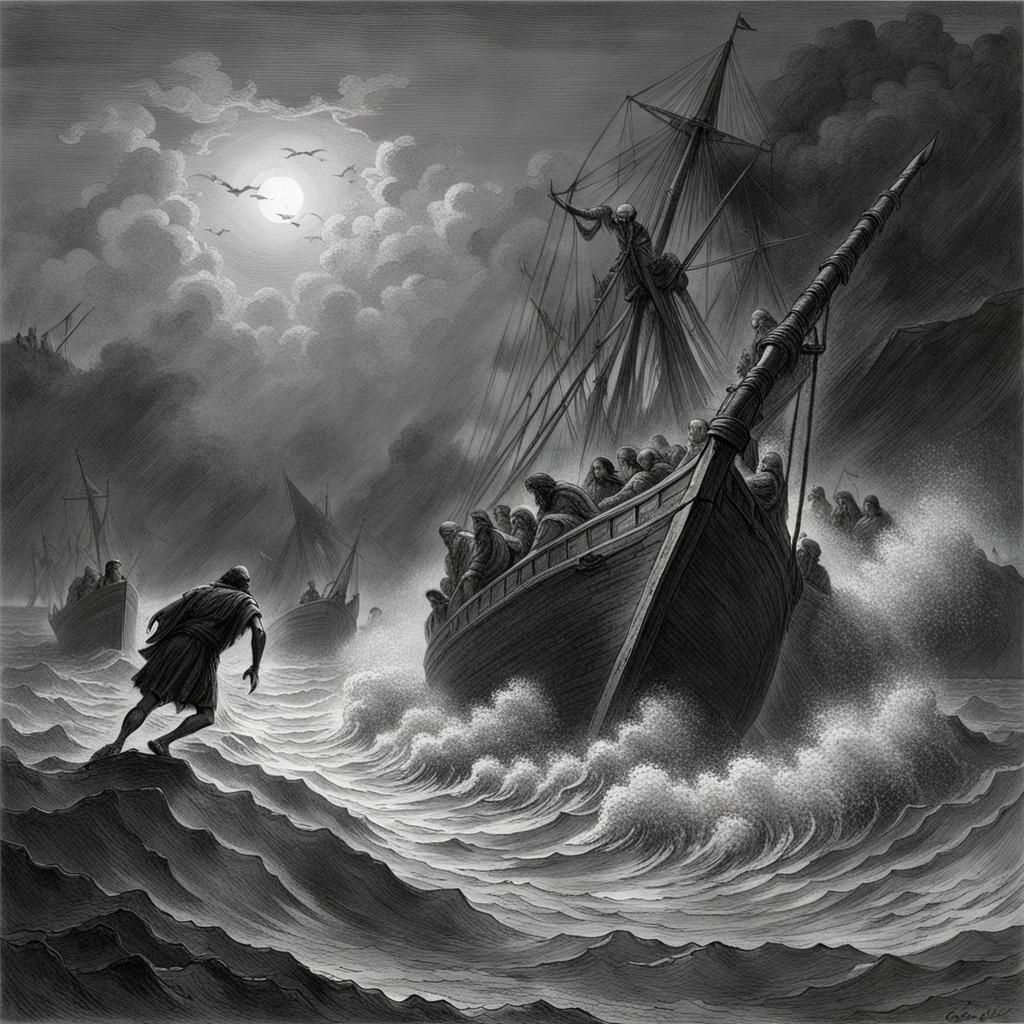 Egyptian Demise: A Doré-Inspired Sea Horror