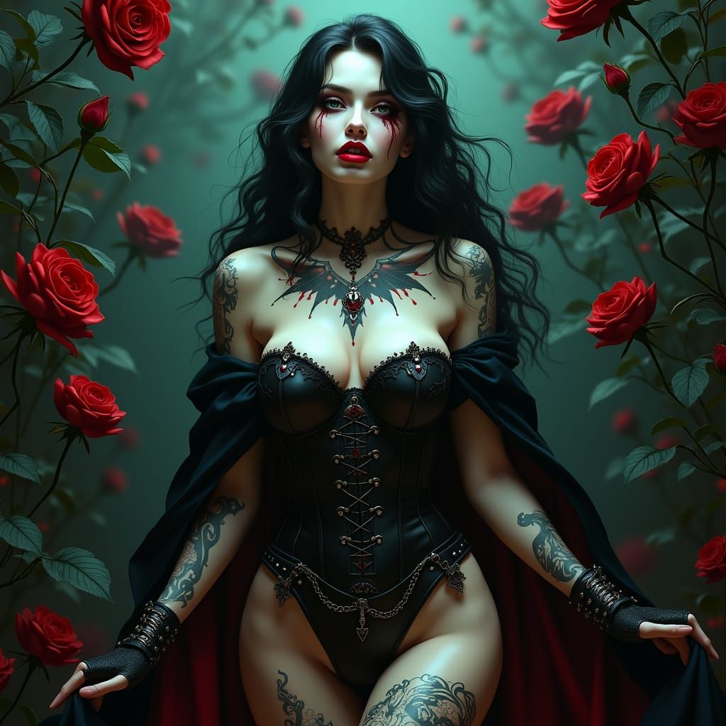 Crimson Vampire in Dark Fantasy Concept Art