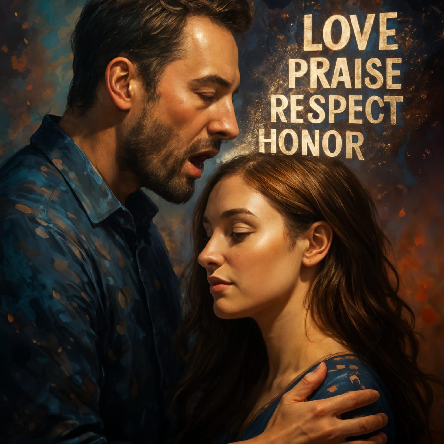 Love and Devotion in Vibrant Hyperrealism