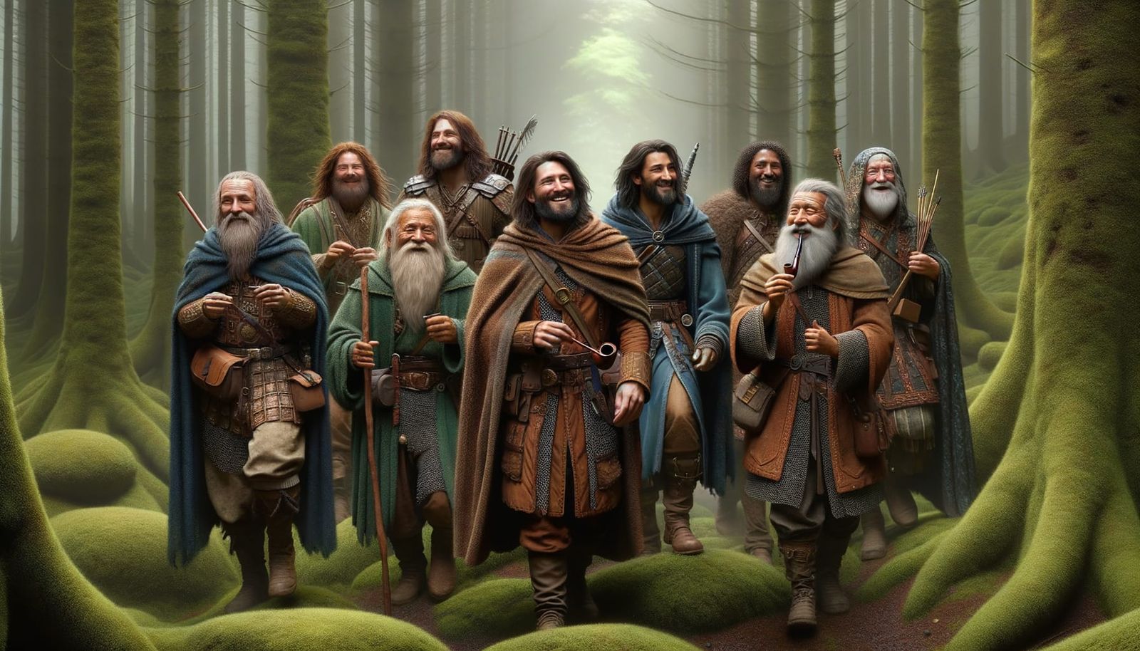 Rangers' Cheerful Hike Through an Ancient Forest