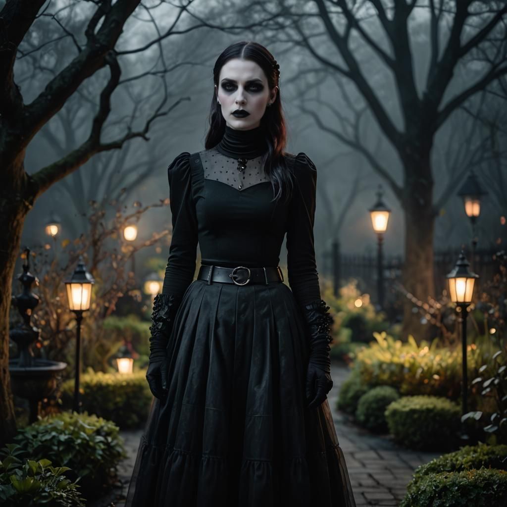 Goth Vampire Woman in Hyperrealistic Photography