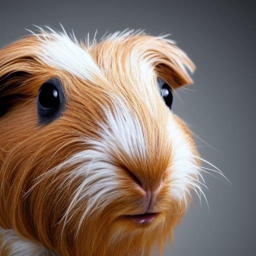 Beautiful Guinea Pig Portrait in Hyperdetailed Style
