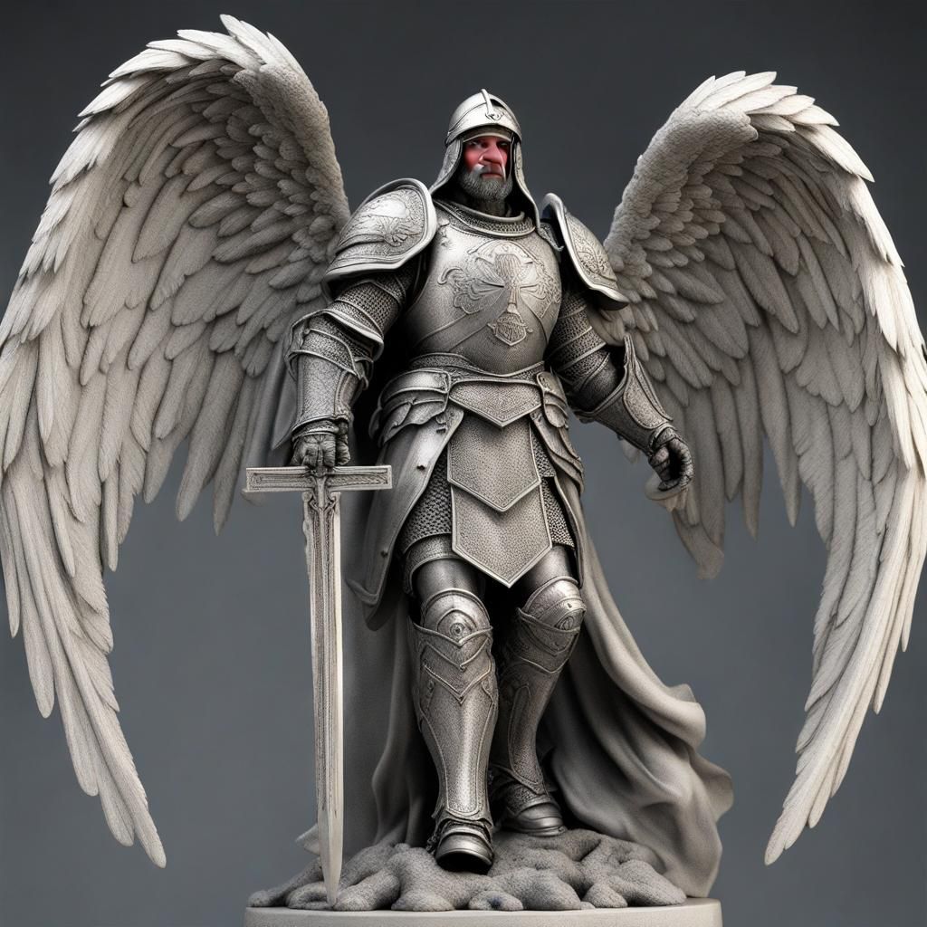 Detailed Angel Crusader in Hyperrealism