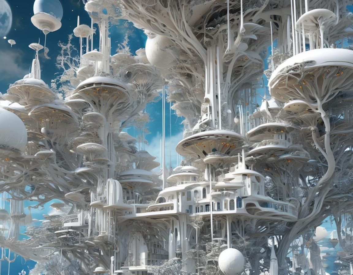 Wandering Cosmic City Integrated with Nature