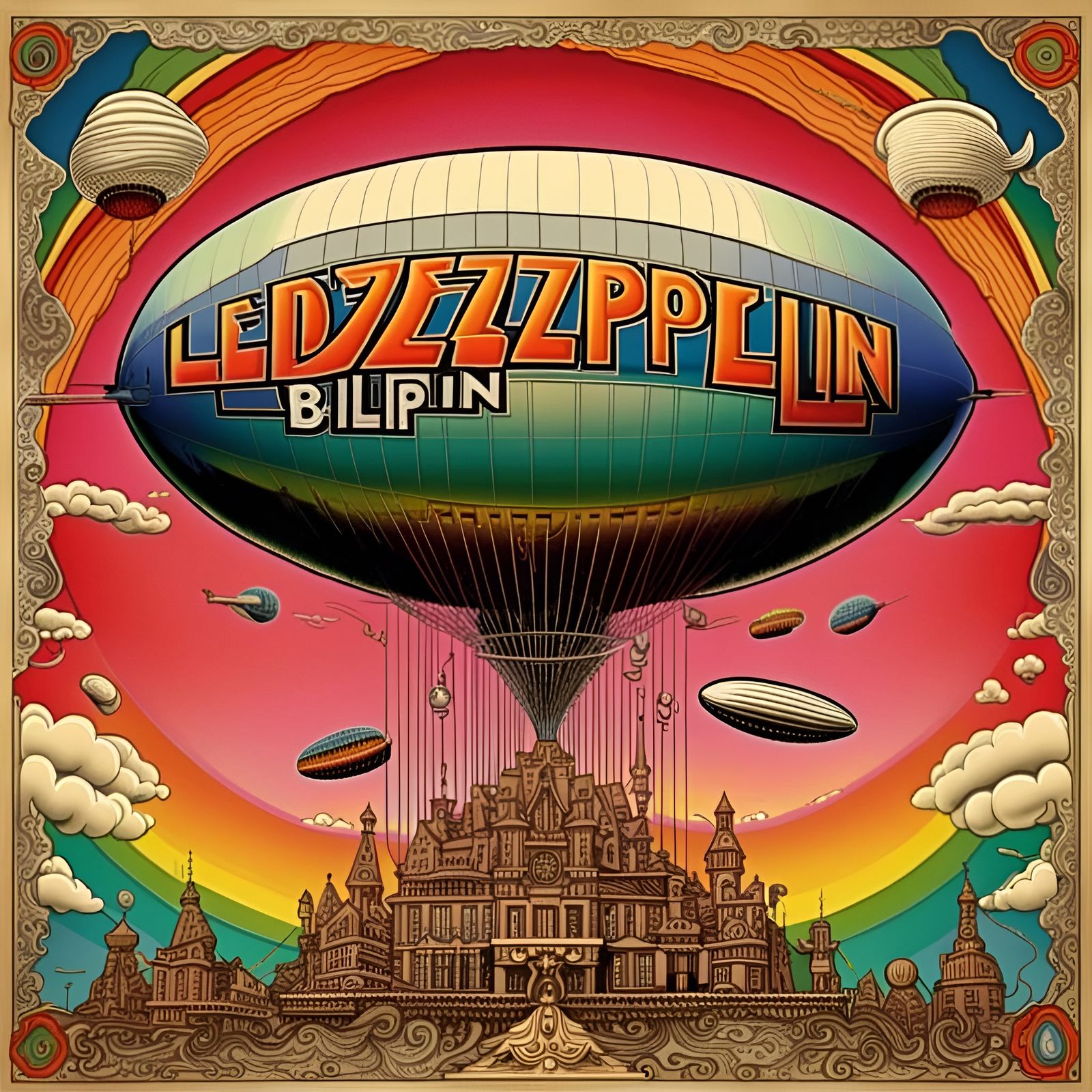 Led Zeppelin Blimp: 1960s Psychedelic Poster Art