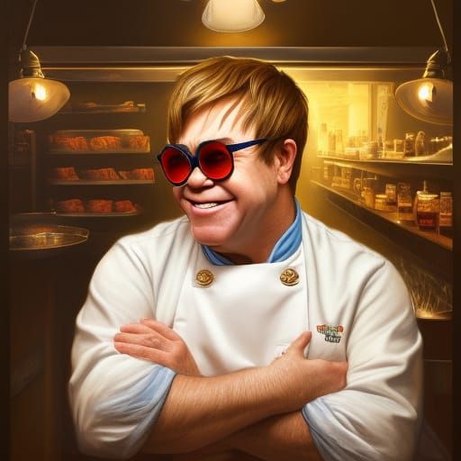 Elton John as Butcher: Photorealistic Portrait