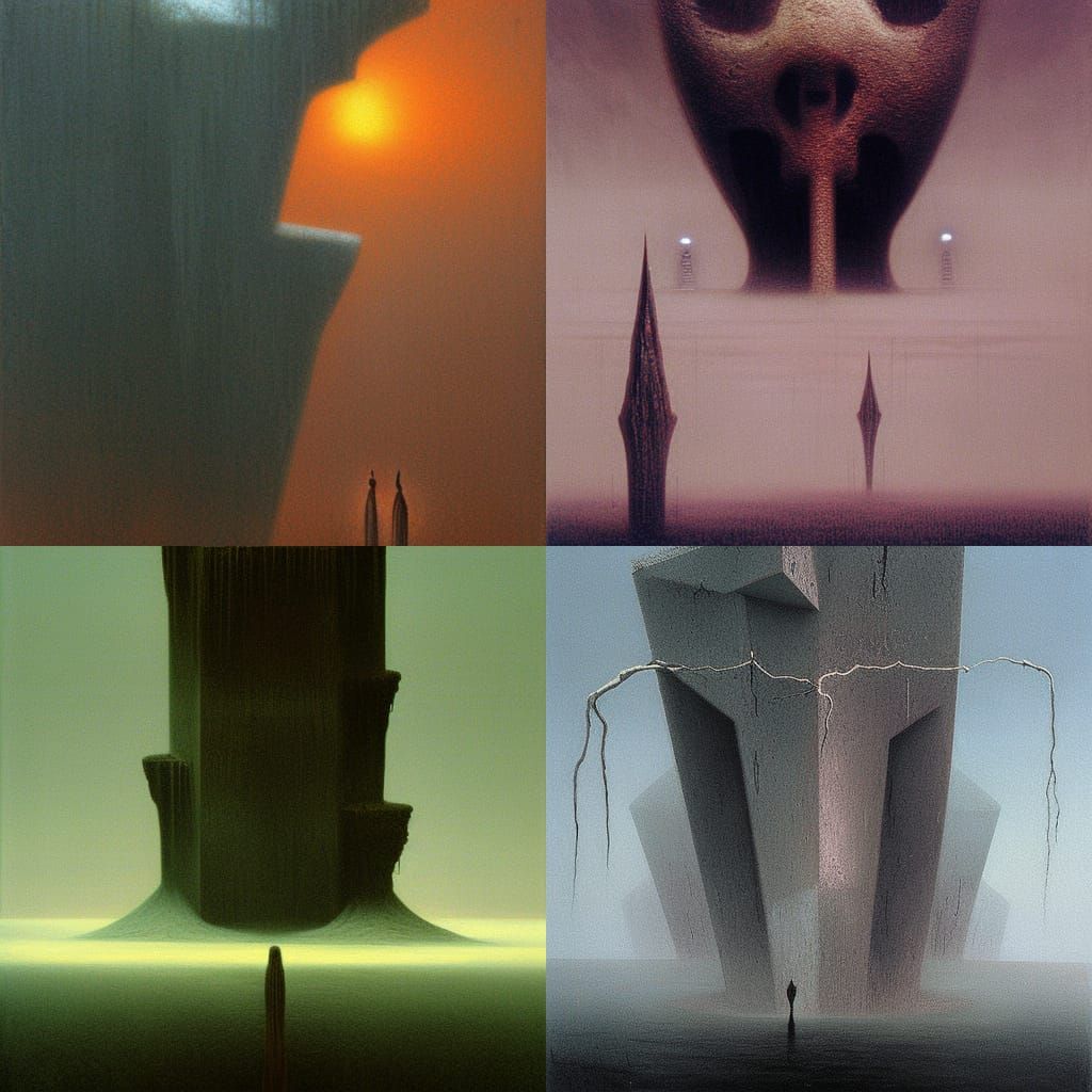 Megalophobia by Beksinski: Haunting Vision of Scale