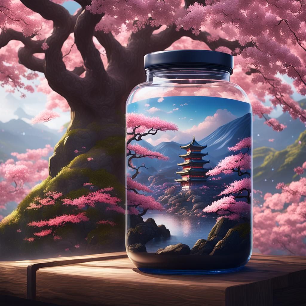 Taylor Swift Concert in Jar with Sakura Landscape