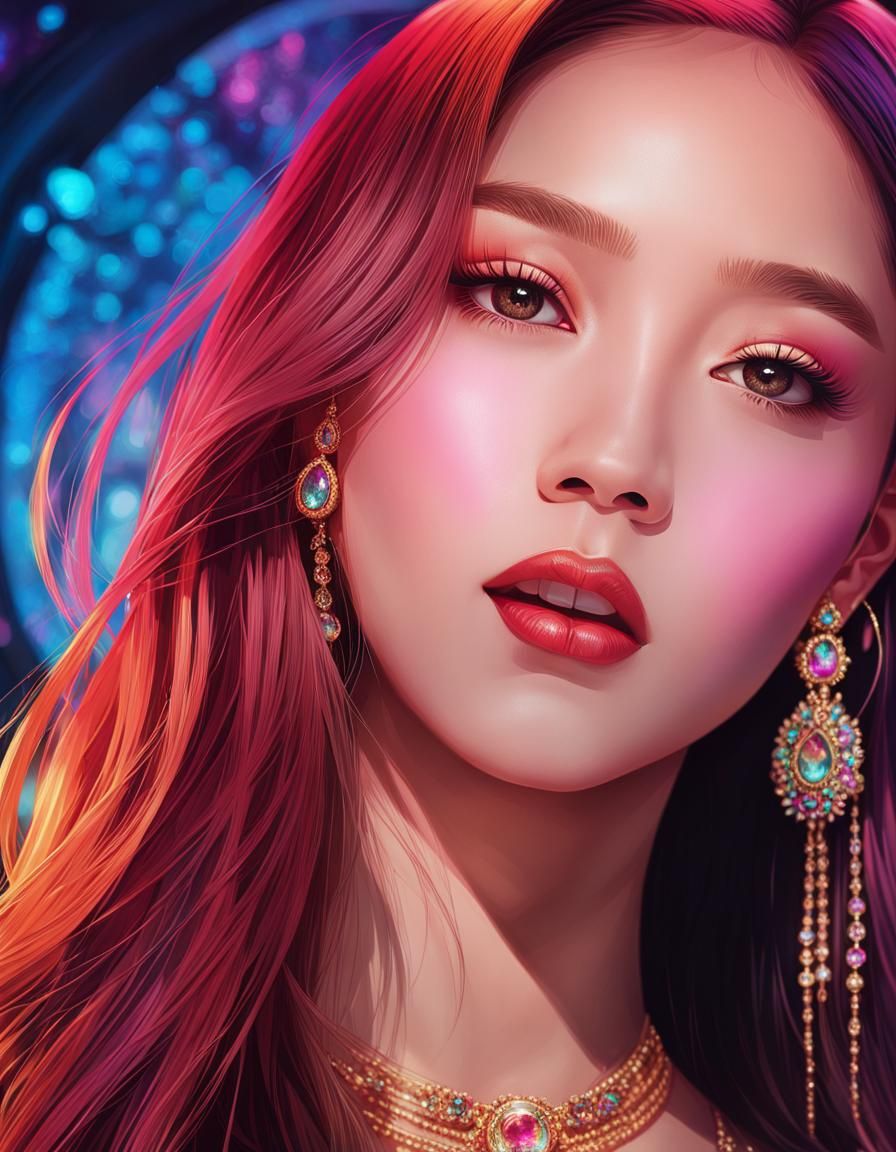 Ornate Portrait of Four Women in Stylized Realism