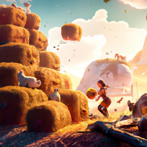 Detailed Farmhouse Scene in Fantasy Concept Art