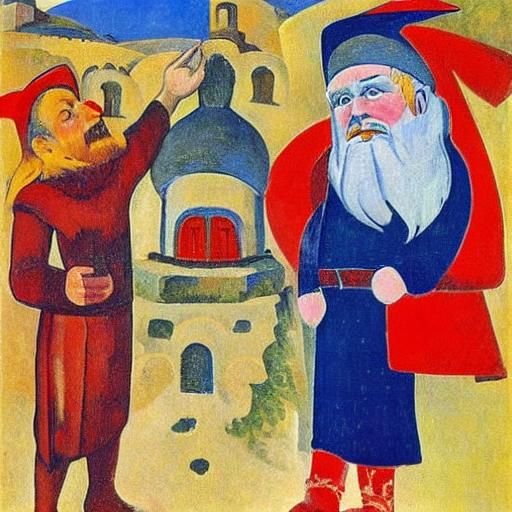 Gnome in Ancient Rome, Goncharova and Saryan Style