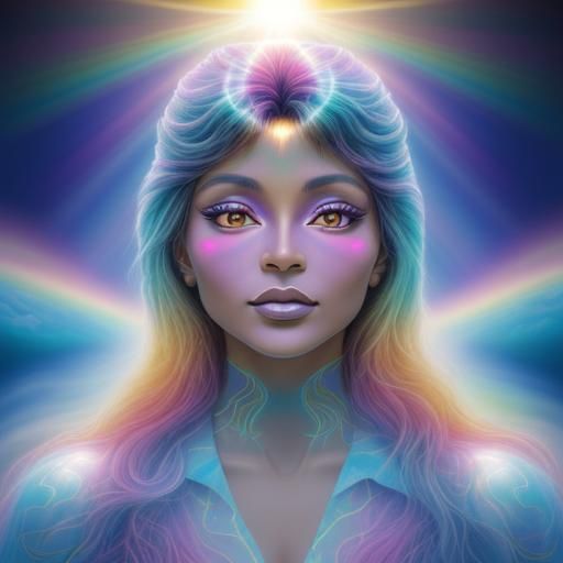 Psychedelic LaToya Jackson in Cosmic Illustration