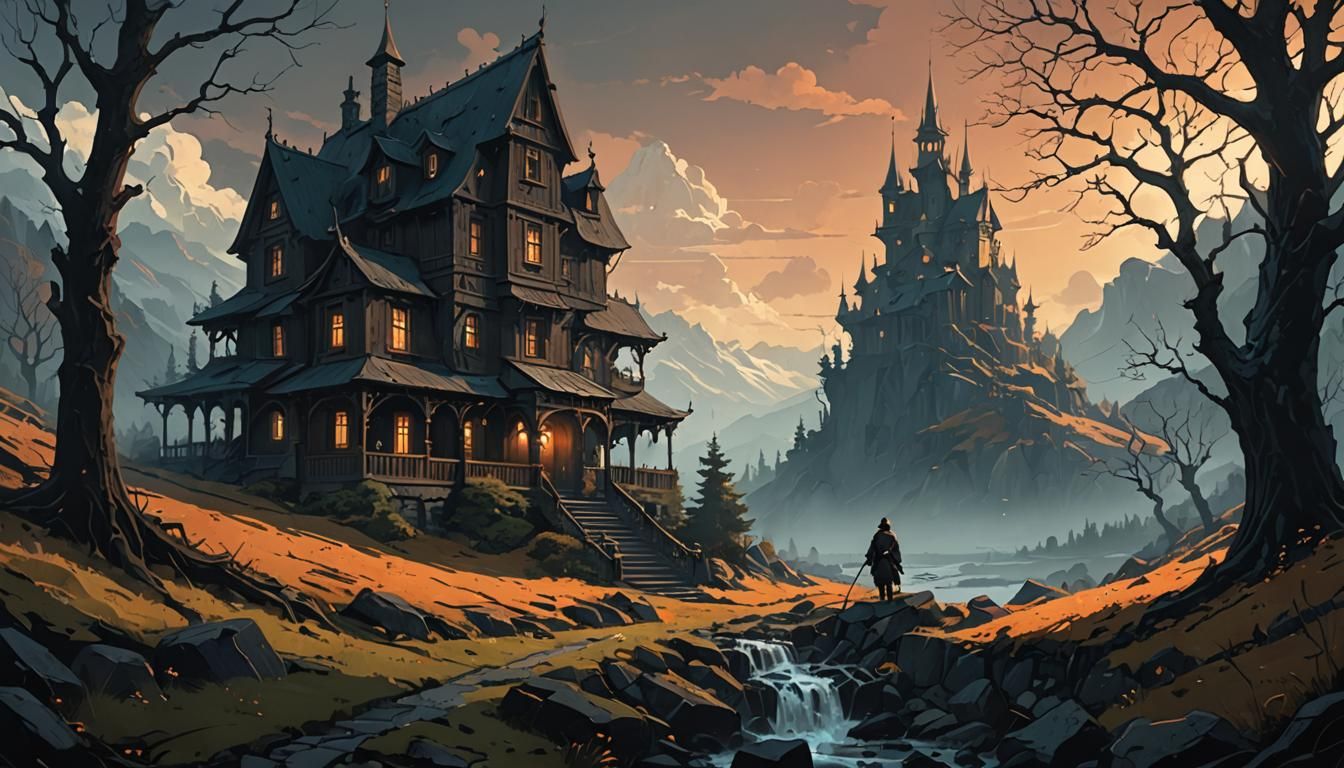 Eerie Fantasy Slow Loris in Mixed Media