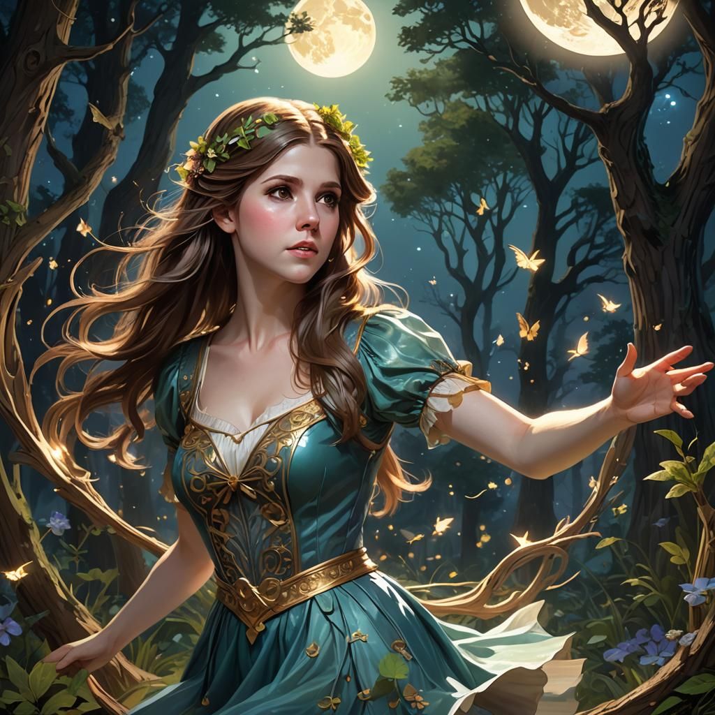 Pop-Up Book: Woman Dancing Under the Moon