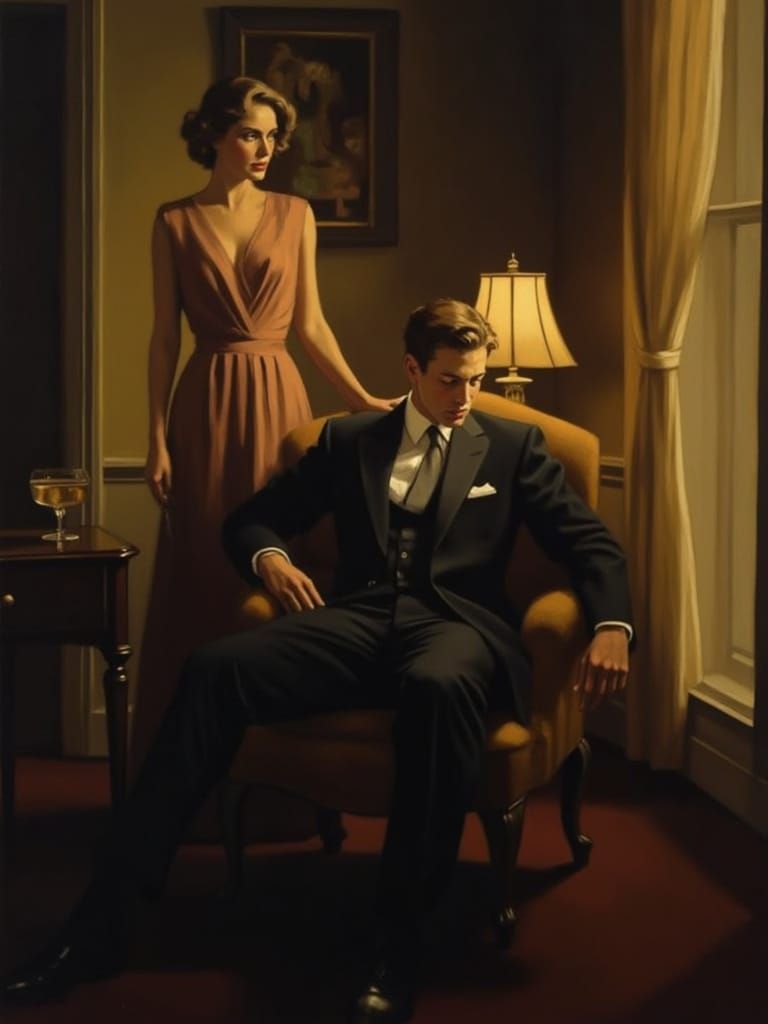 Elegant Man and Woman in Intimate Setting