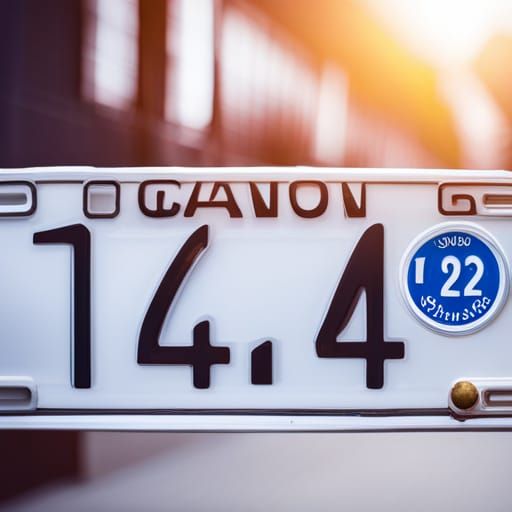 Detailed License Plate Close-Up, Professional Photography