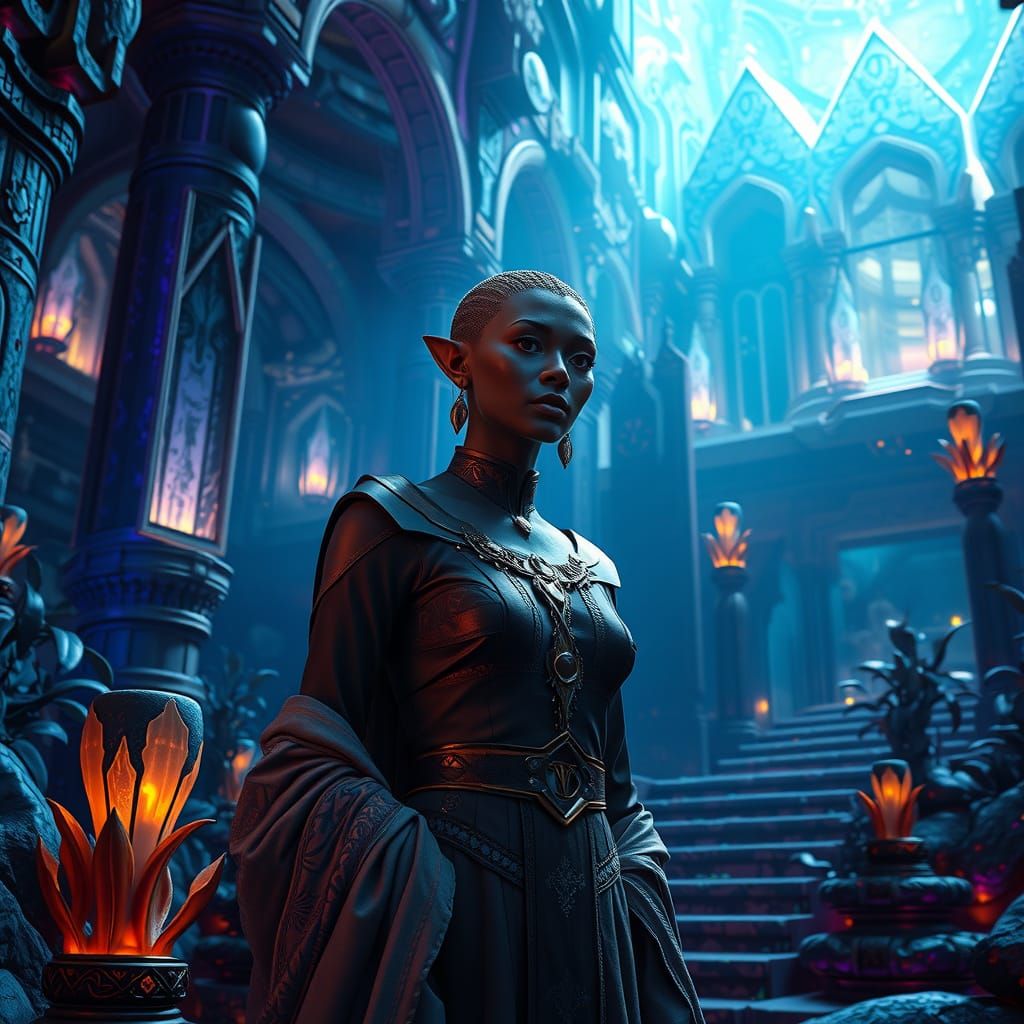 Ethereal Vulcan Goddess in Ancient Temple, Unveiled in Cinem...