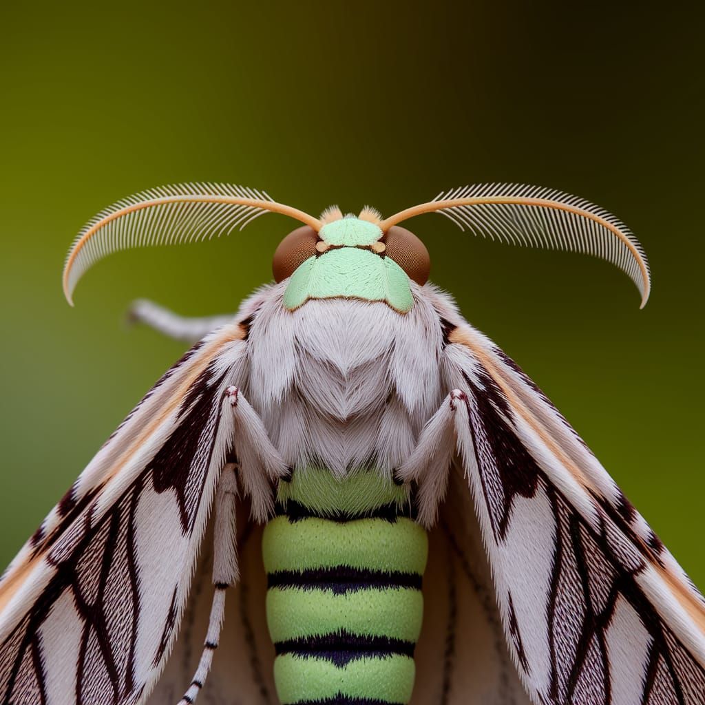 Extreme Macro Photograph of Japanese Silk Moth