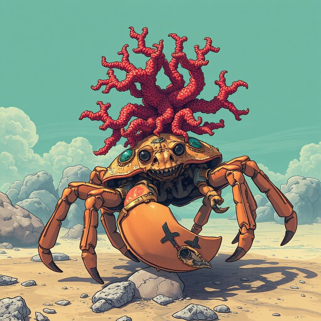 Mythpunk Coral Symbiont in Deco-Fungal Deep-Sea Setting