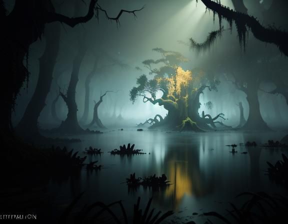 Bullywug in Misty Swamp: Cinematic 3D Game Art