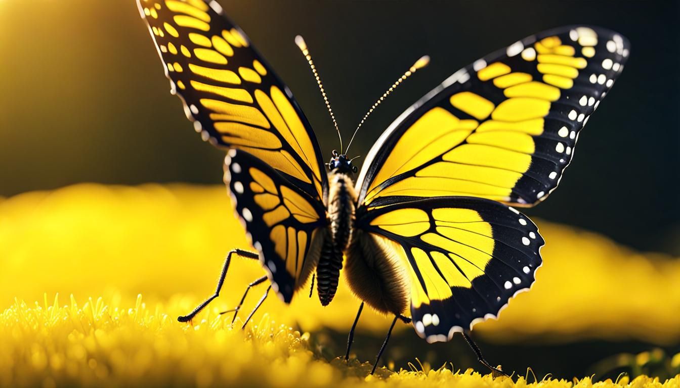 Stunning Yellow Butterfly in Dystopian Setting