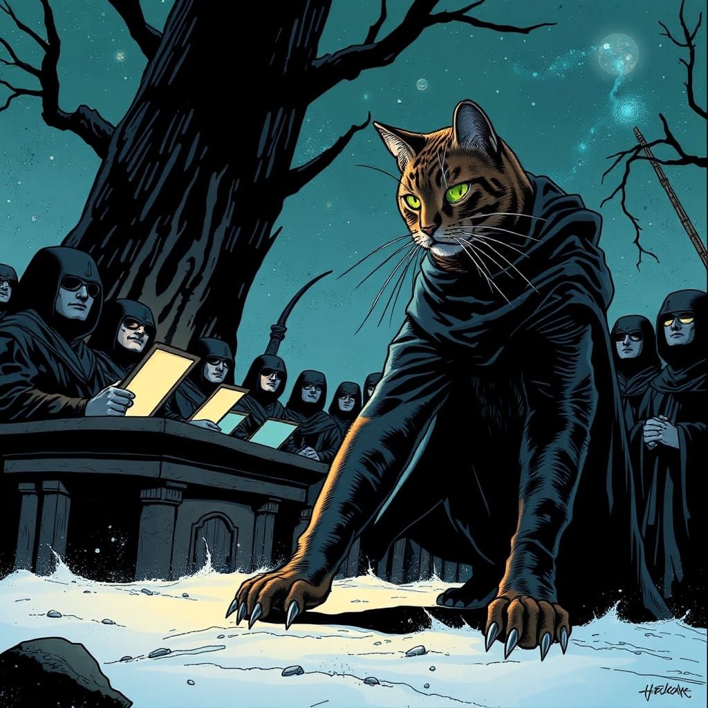 Cat Claws Out: Comic Book Art Style