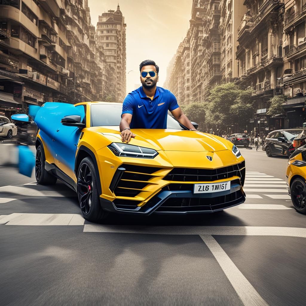Indian Player's Lamborghini: A Billionaire's City Drive