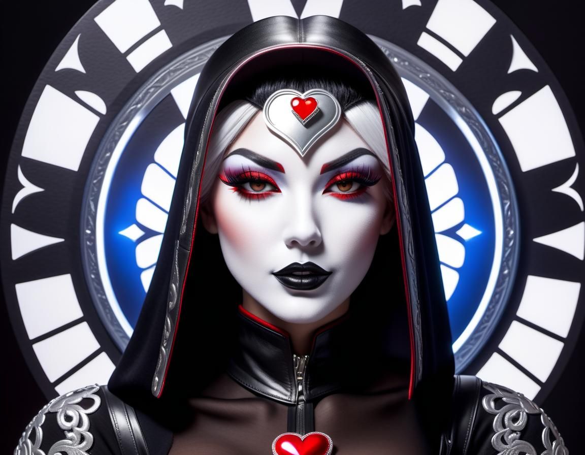 Ace of Hearts Pinup Card in Hyperrealism