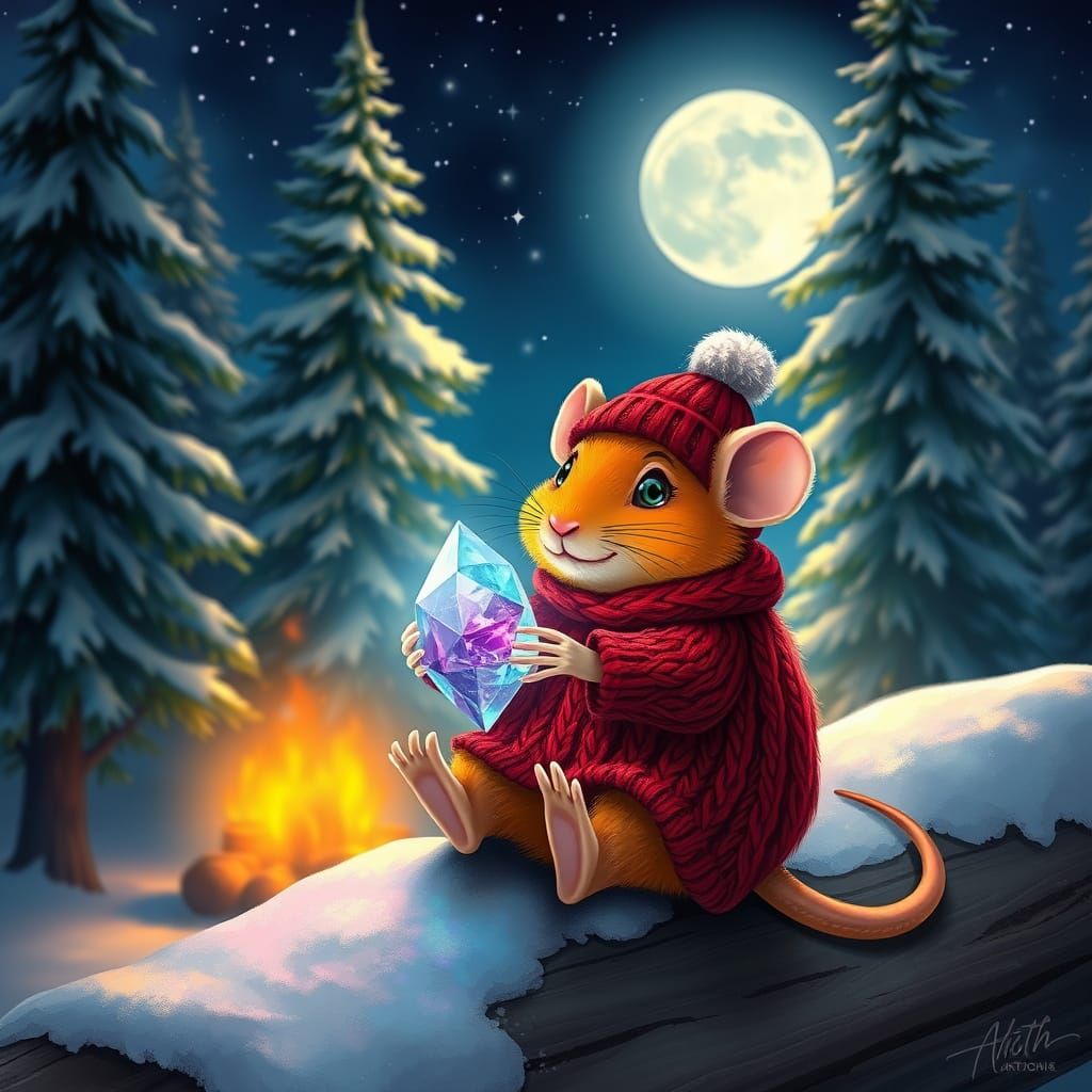 Whimsical Winter Wizard in Cozy Sweater