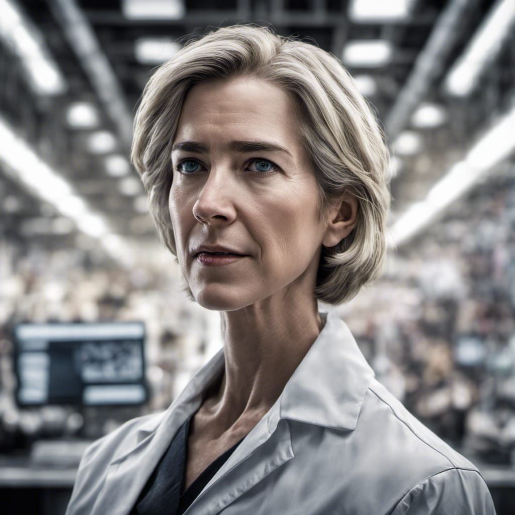 Hyperrealistic Portrait of Biochemist Jennifer Doudna