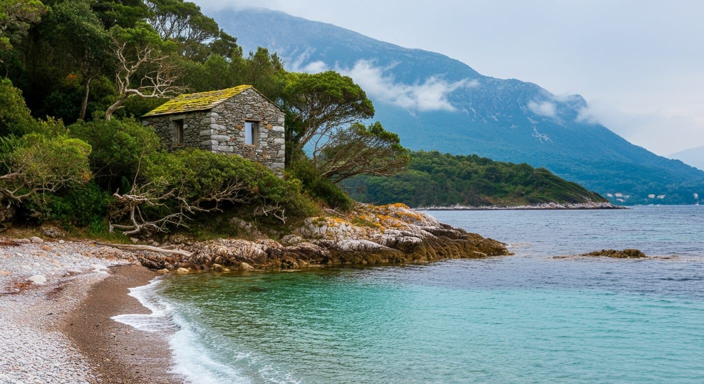 A Serene Rocky Outcrop Cottage Overlooking Turquoise Seascap...